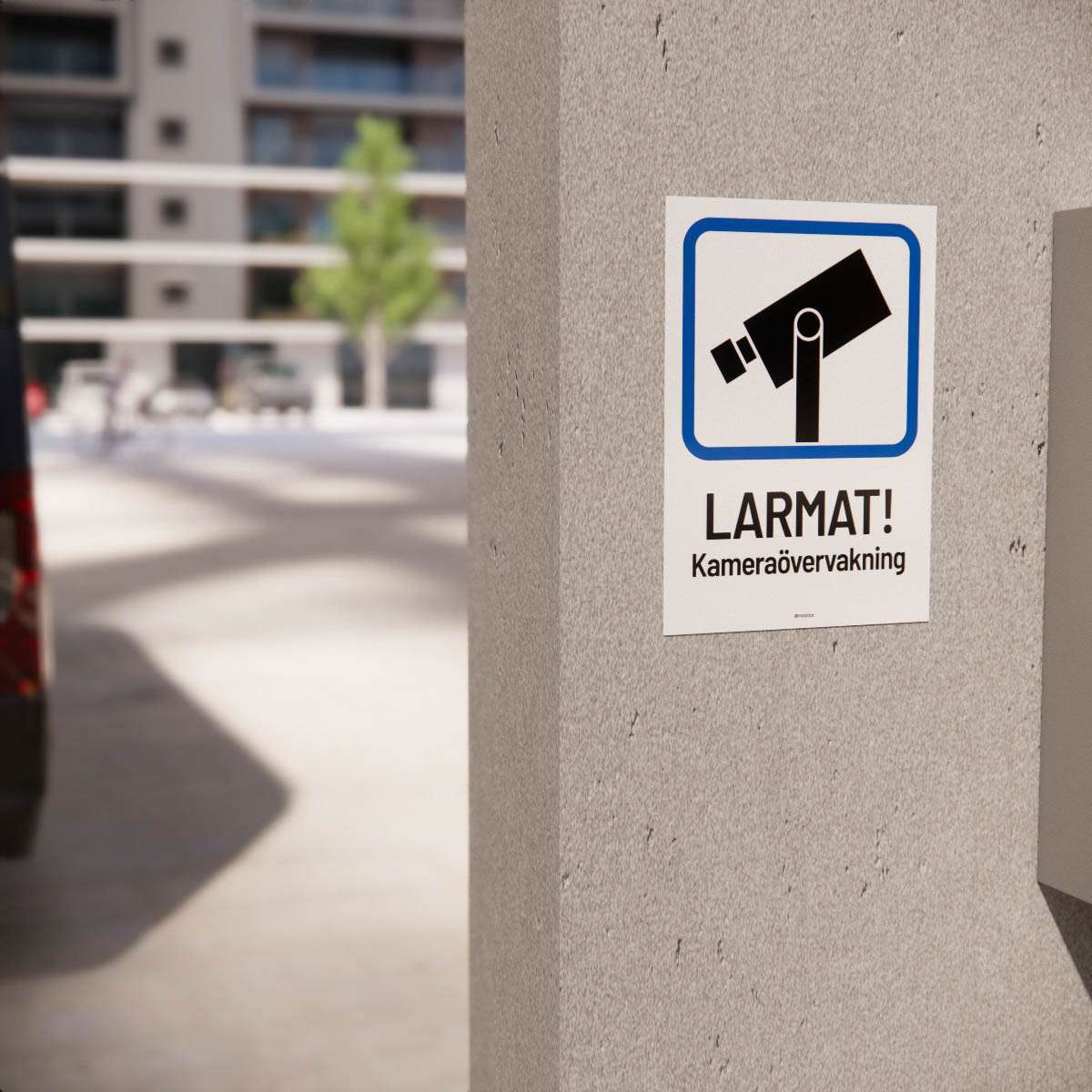 Skylt - Larmat! Kameraövervakning - Nosico