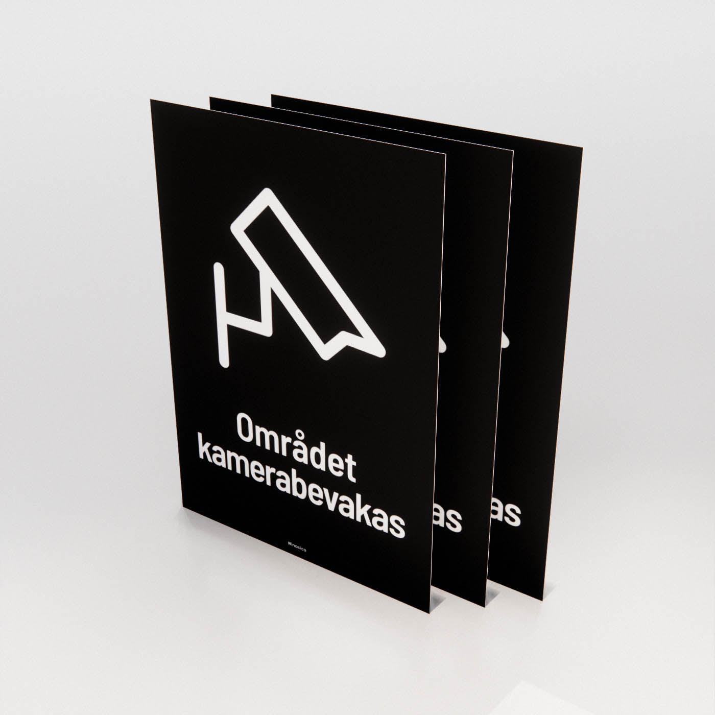 Dekal - Området kamerabevakas 3-pack - Nosico