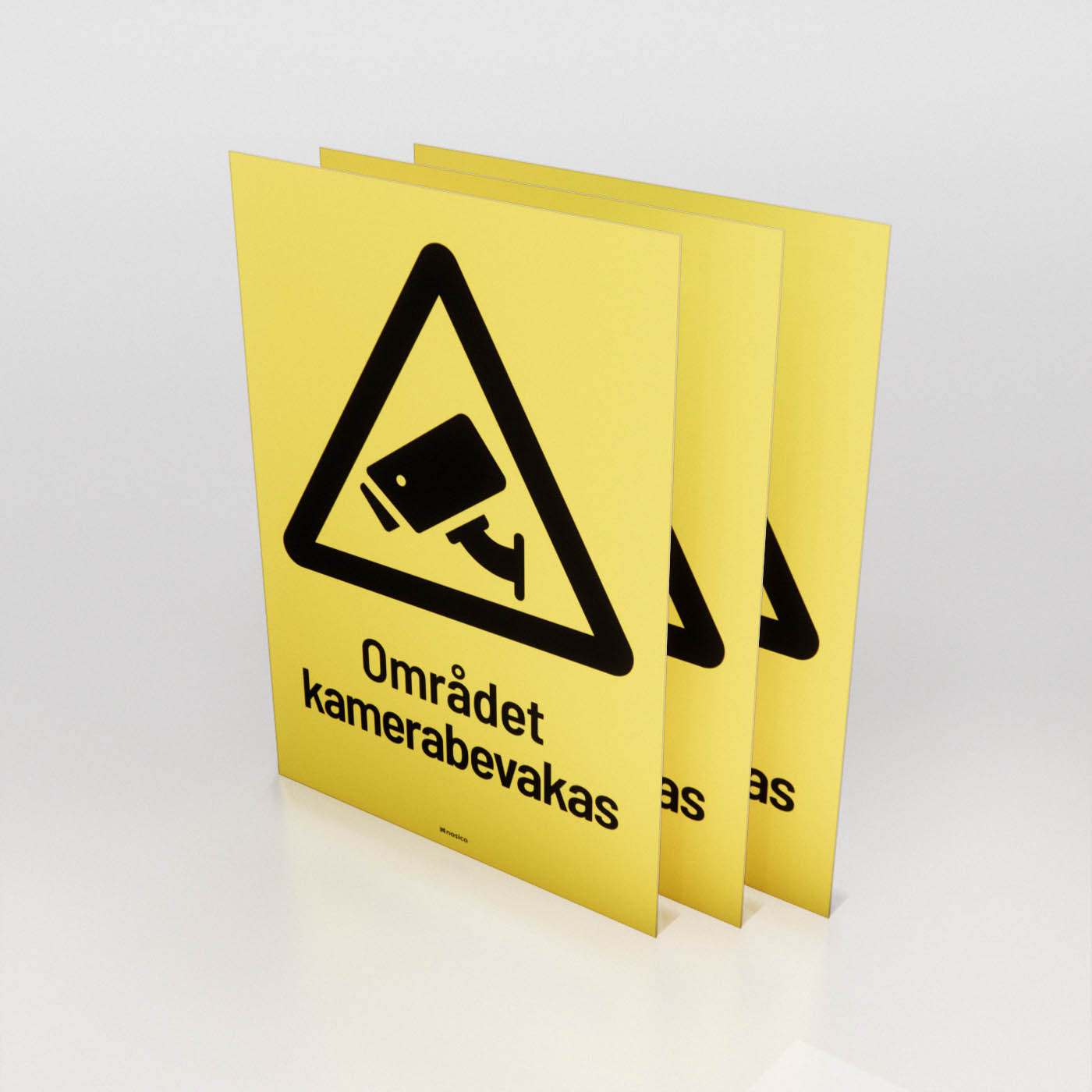 Dekal - Området kamerabevakas 3-pack - Nosico