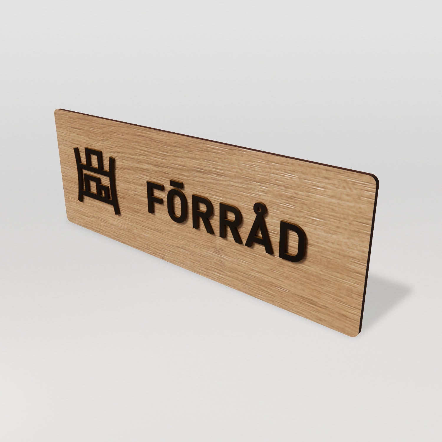 Skylt – Förråd – Ek & Svart – WOOD - Nosico