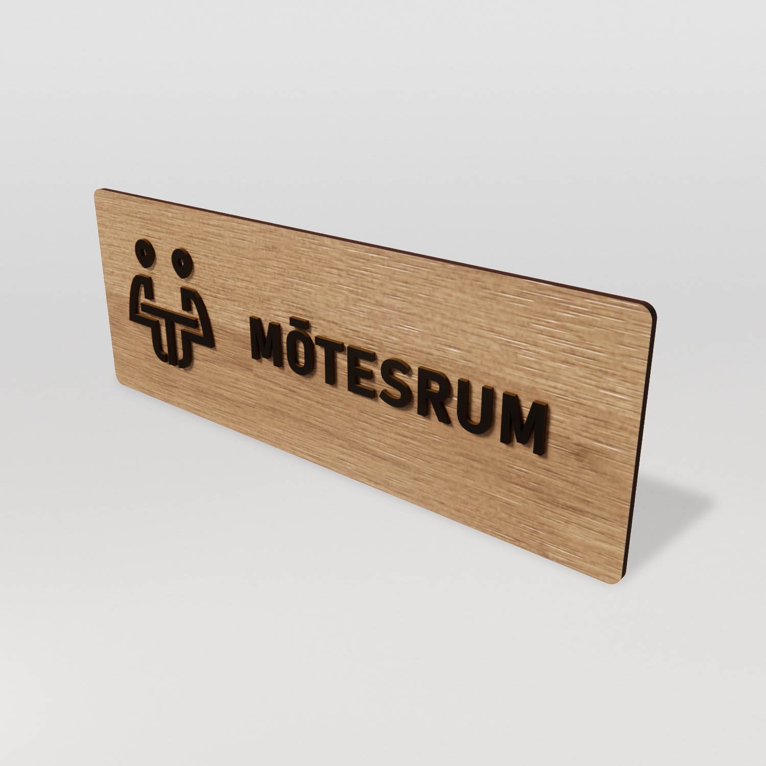 Skylt – Mötesrum – Ek & Svart – WOOD - Nosico