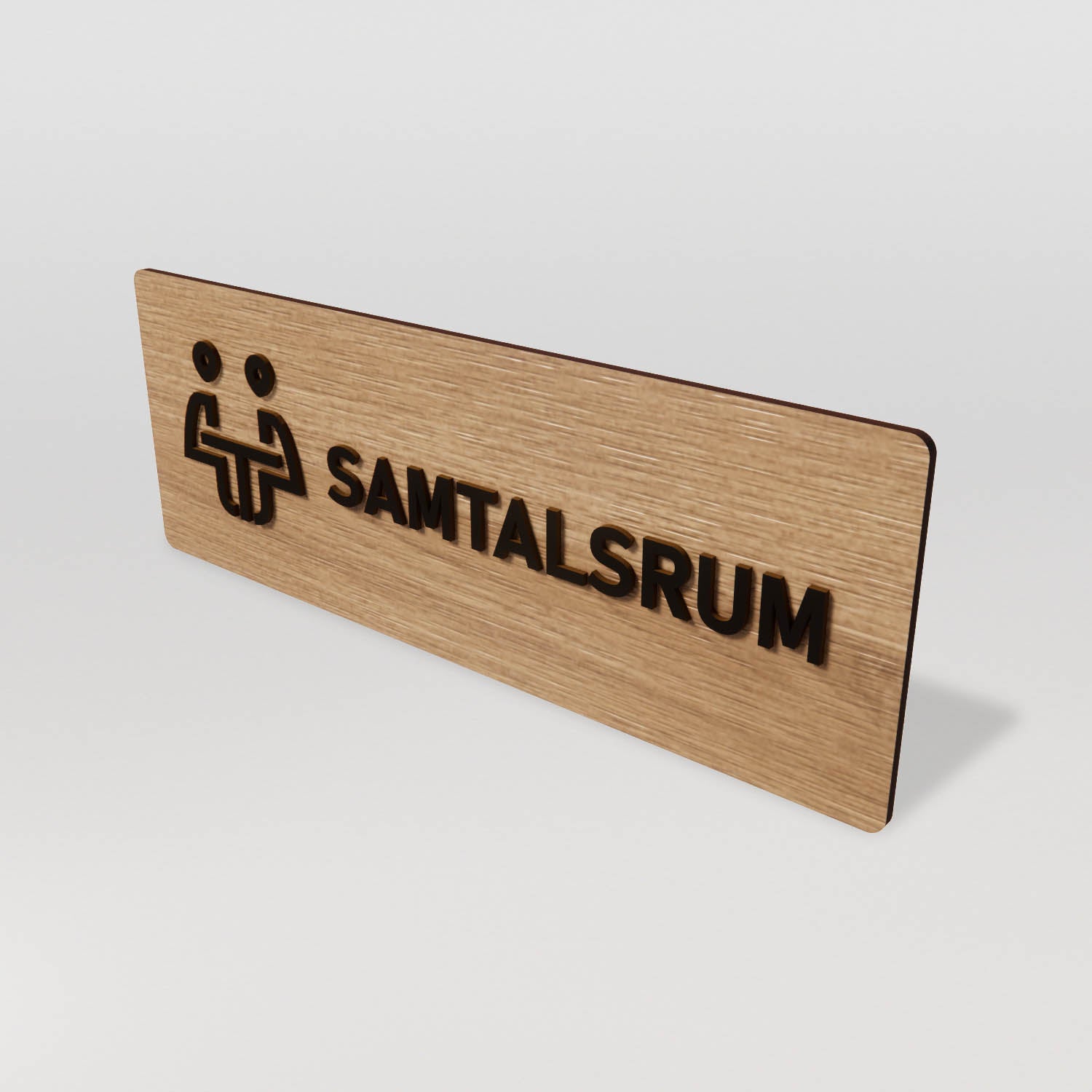 Skylt – Samtalsrum – Ek & Svart – WOOD - Nosico
