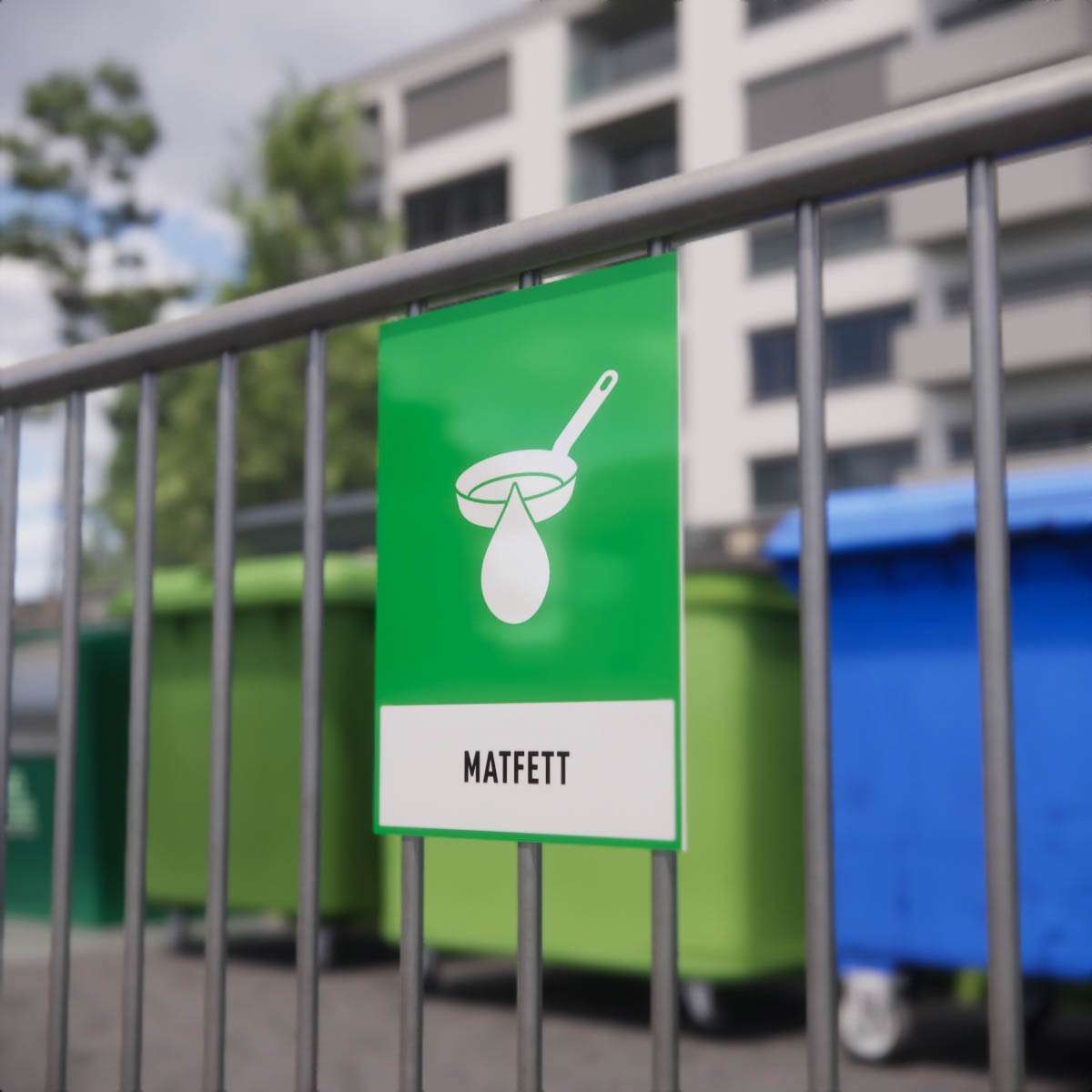 Återvinningsskylt - Matfett - Nosico