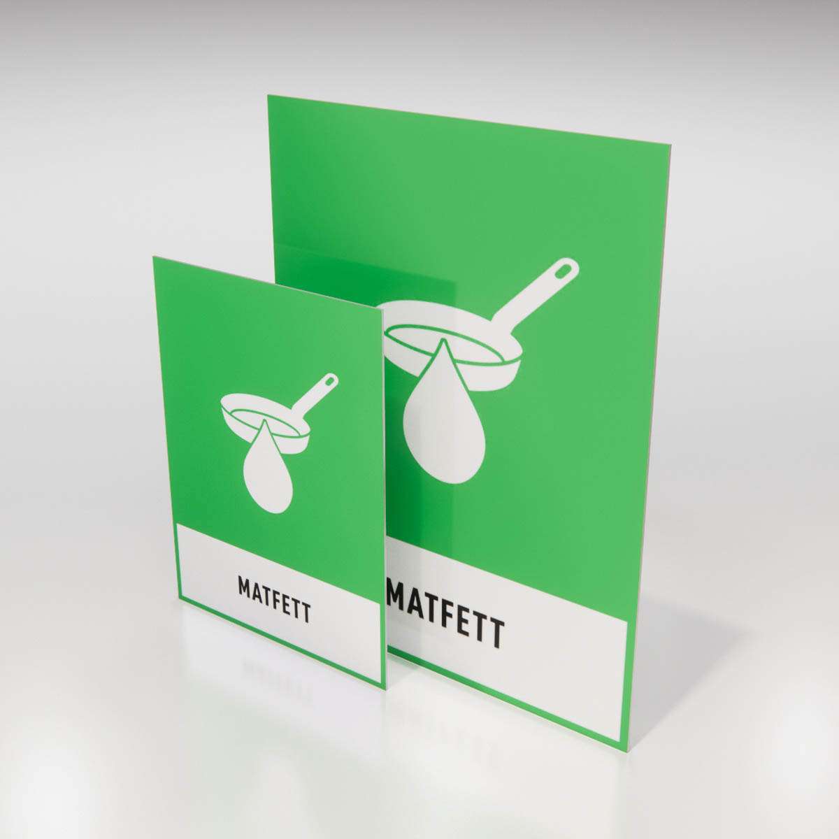 Återvinningsskylt - Matfett - Nosico