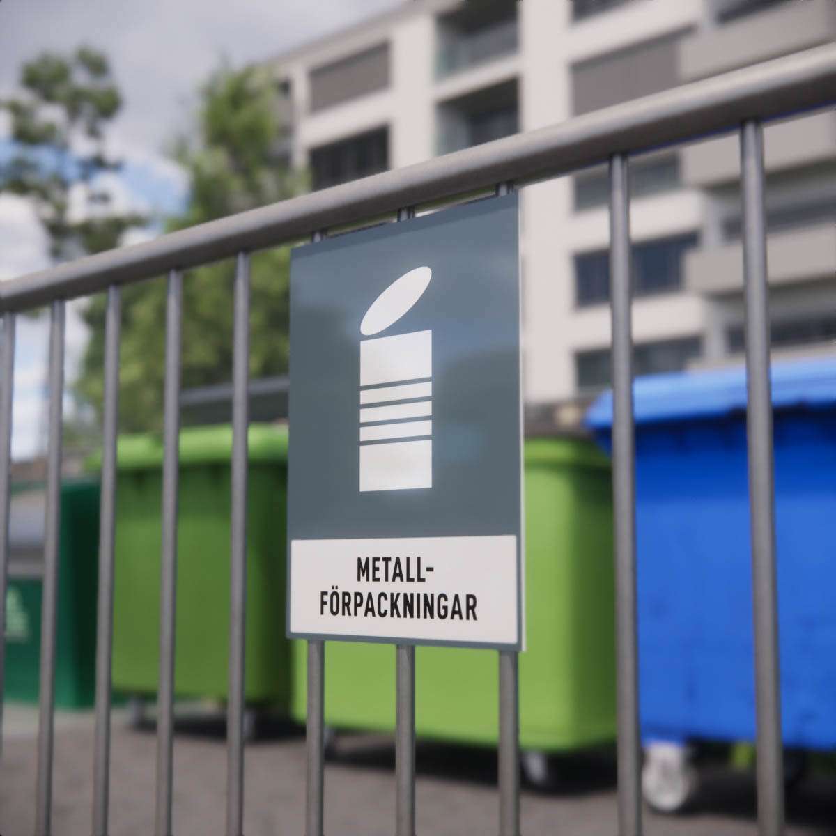 Återvinningsskylt - Metallförpackningar - Nosico