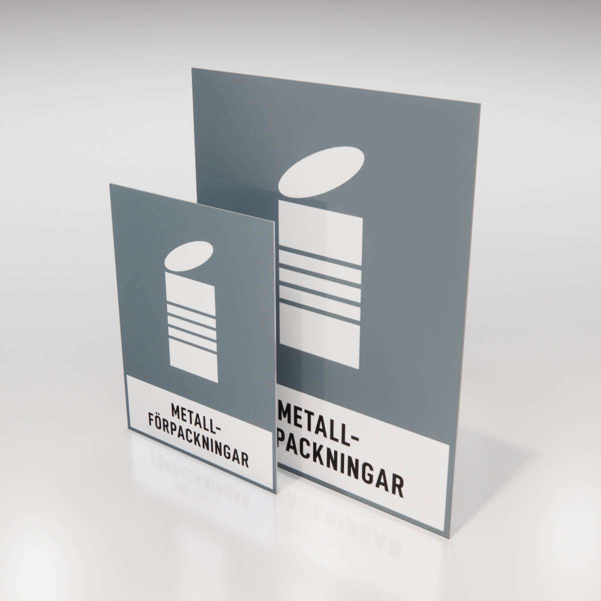 Återvinningsskylt - Metallförpackningar - Nosico