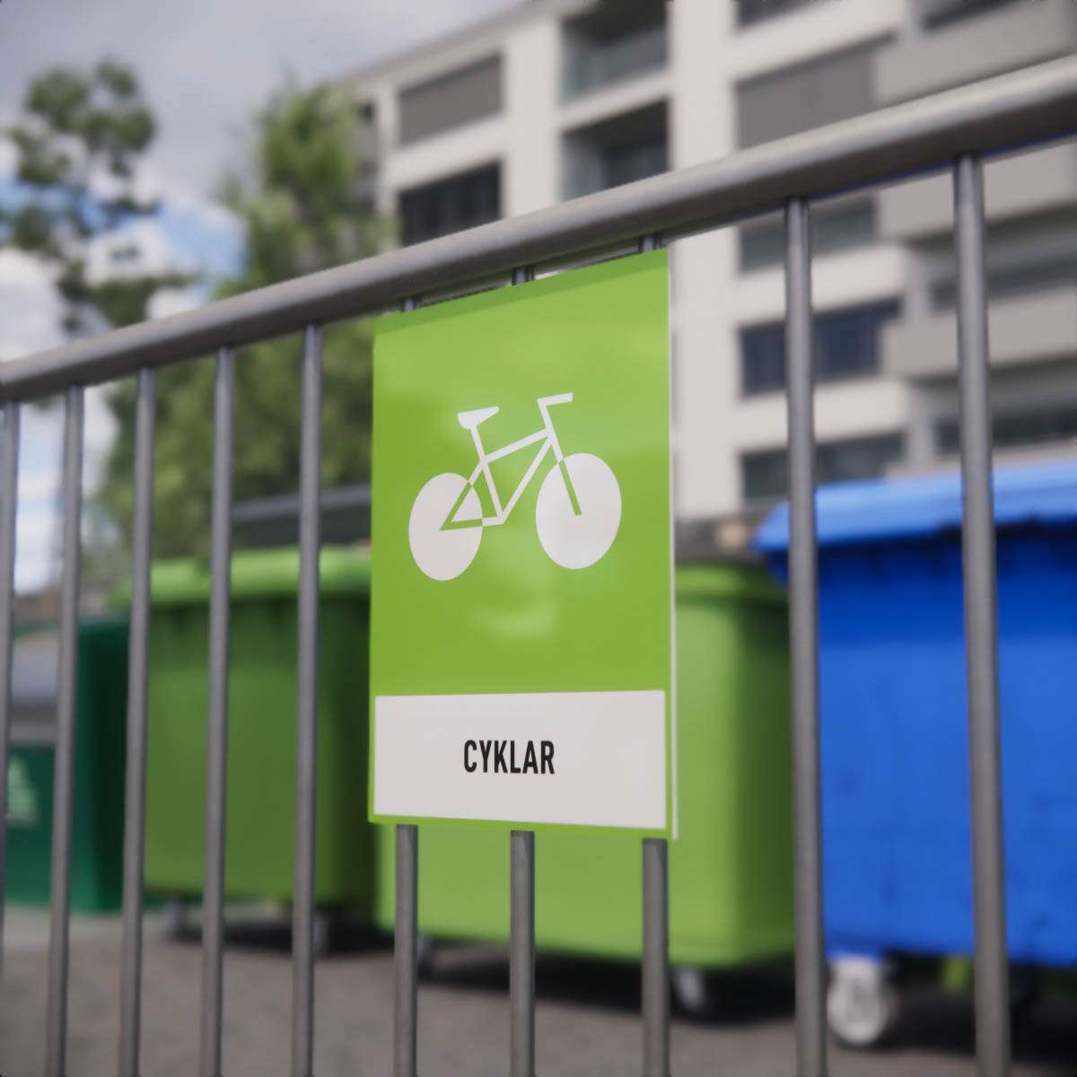 Återvinningsskylt - Cyklar - Nosico