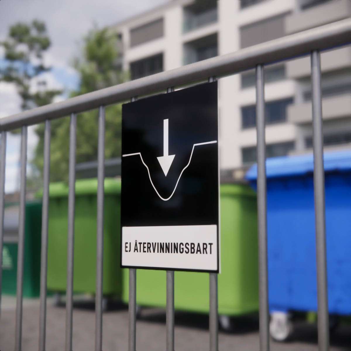 Återvinningsskylt - Ej återvinningsbart - Nosico