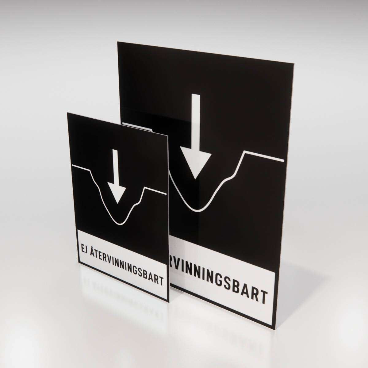 Återvinningsskylt - Ej återvinningsbart - Nosico