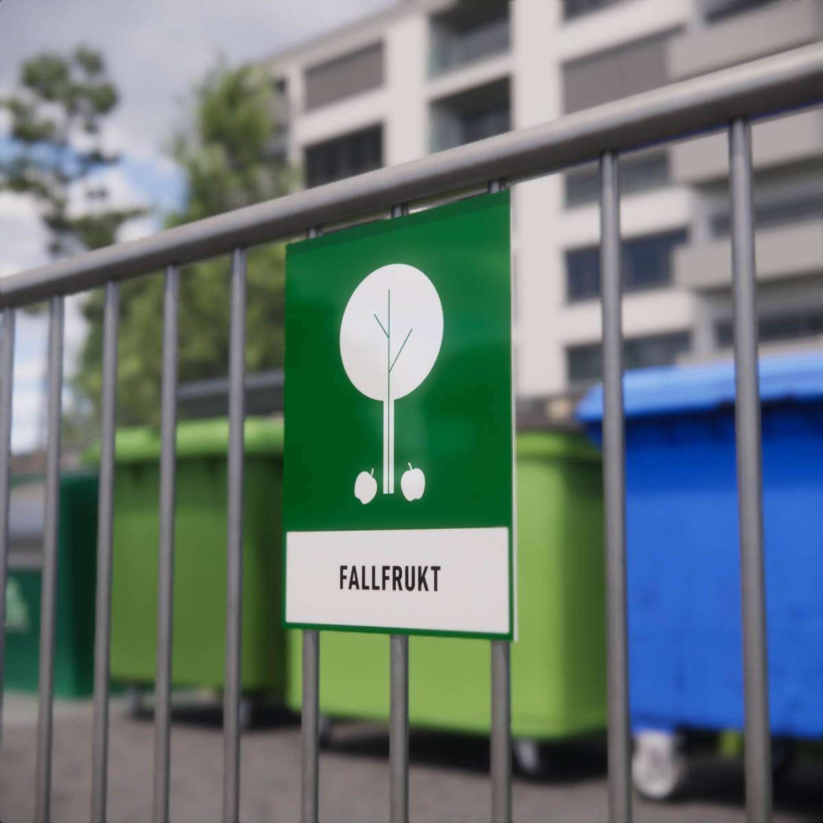 Återvinningsskylt - Fallfrukt - Nosico