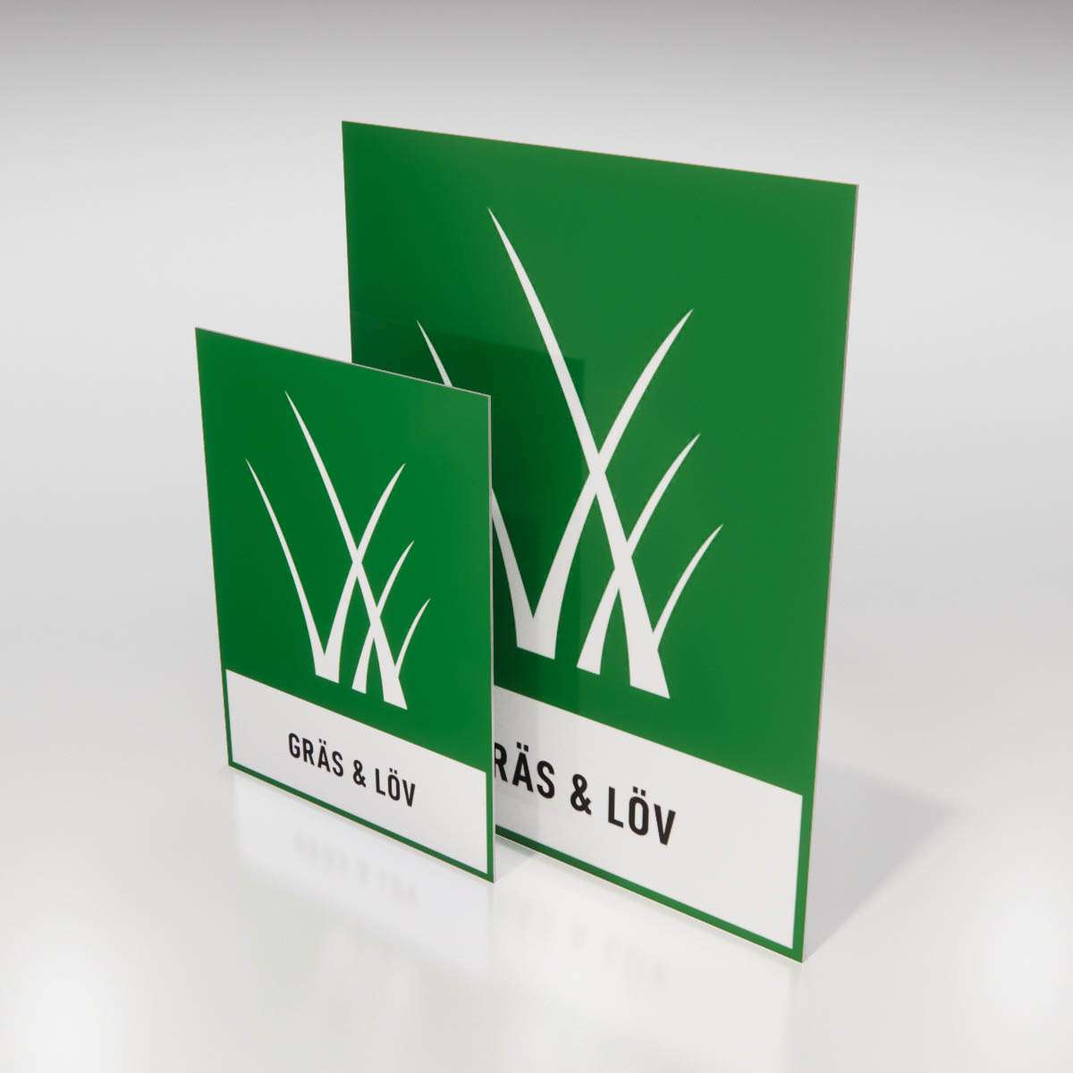 Återvinningsskylt - Gräs & Löv - Nosico