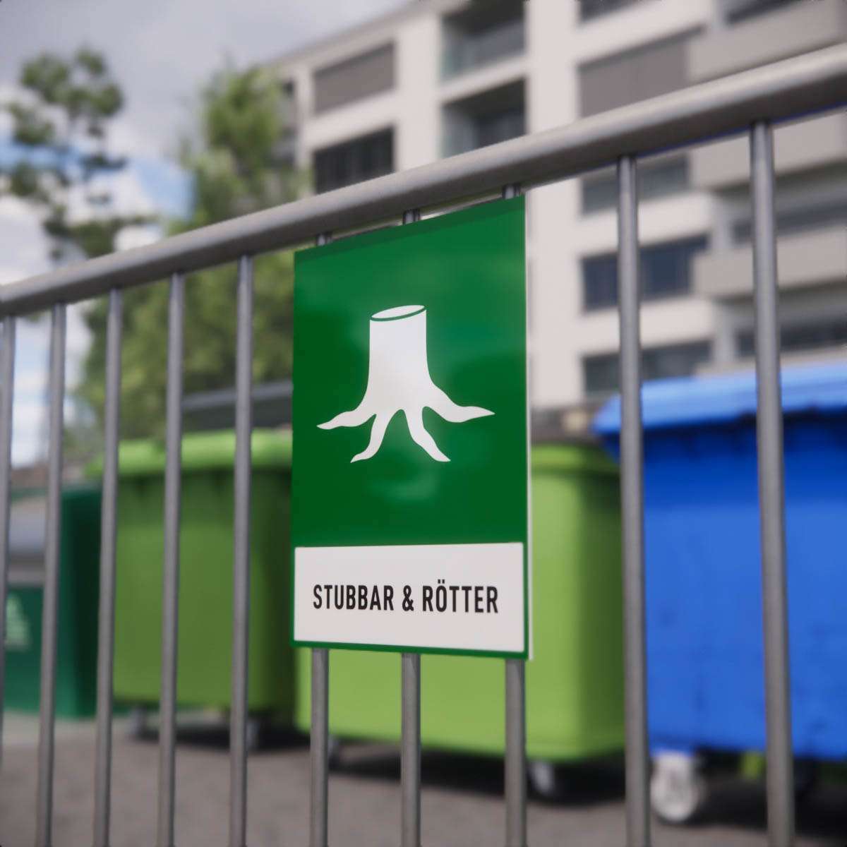 Återvinningsskylt - Stubbar & Rötter - Nosico