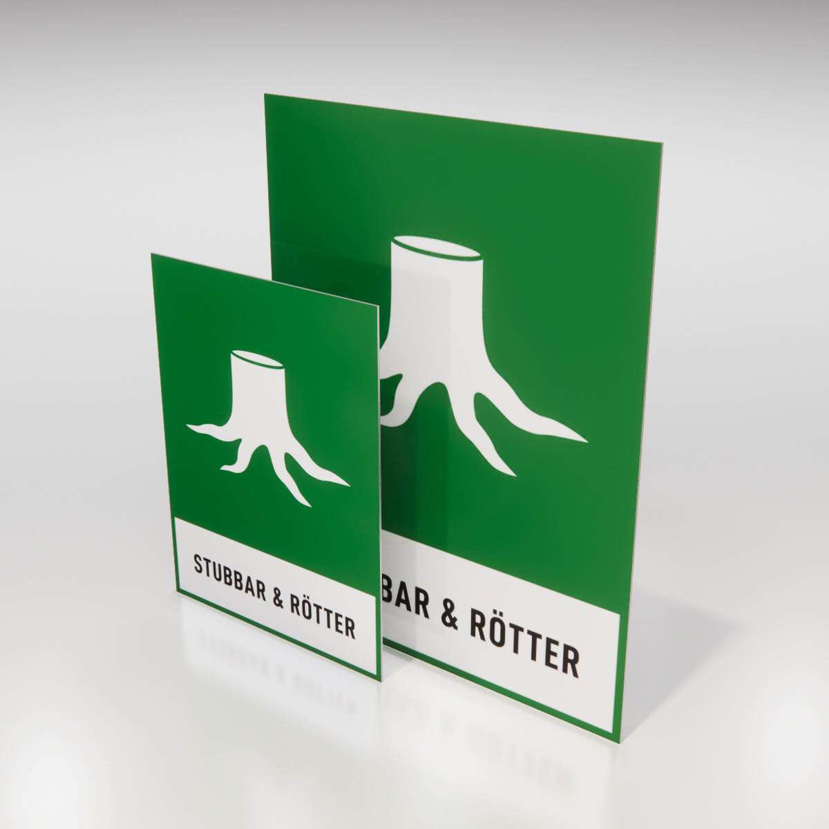 Återvinningsskylt - Stubbar & Rötter - Nosico