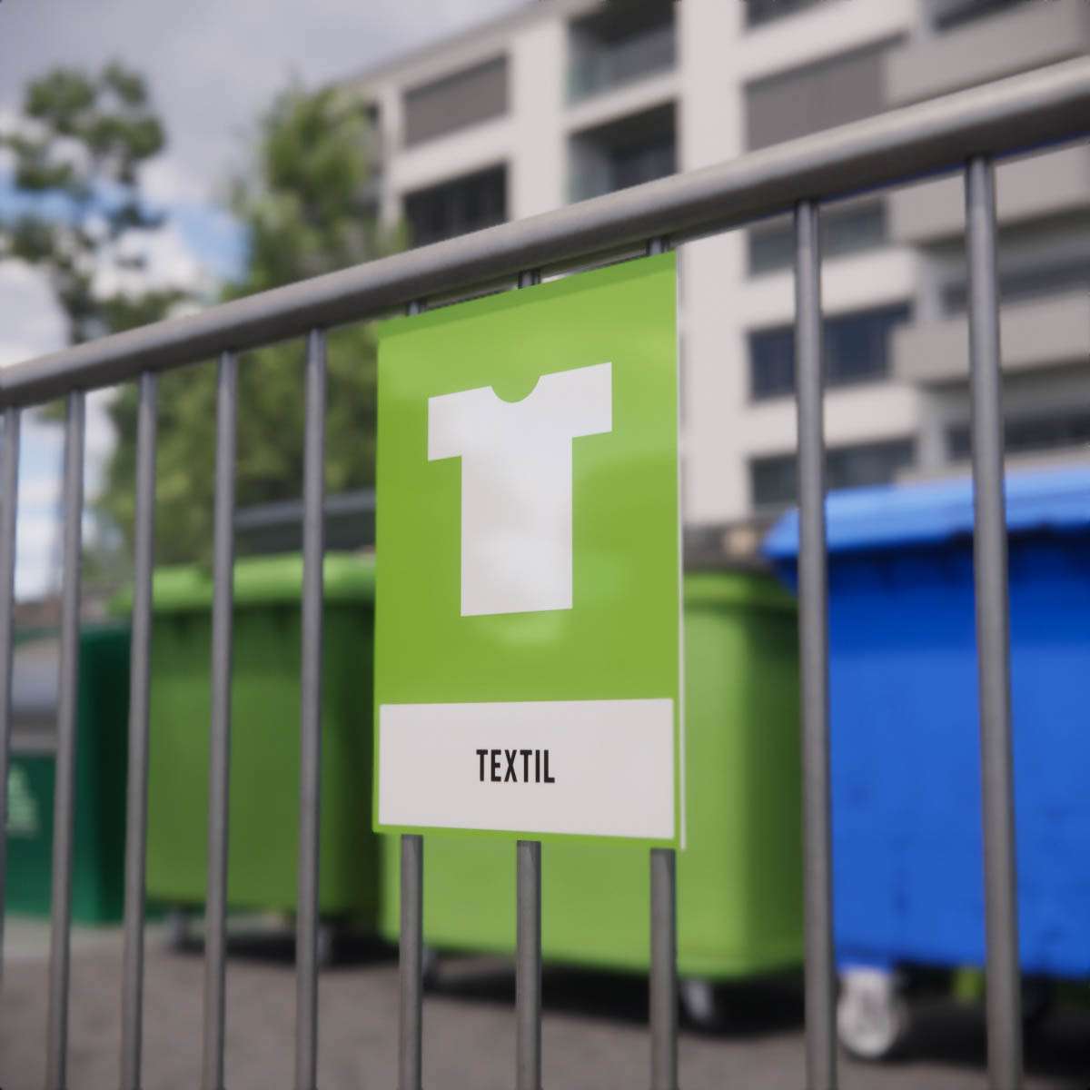 Återvinningsskylt - Textil - Nosico