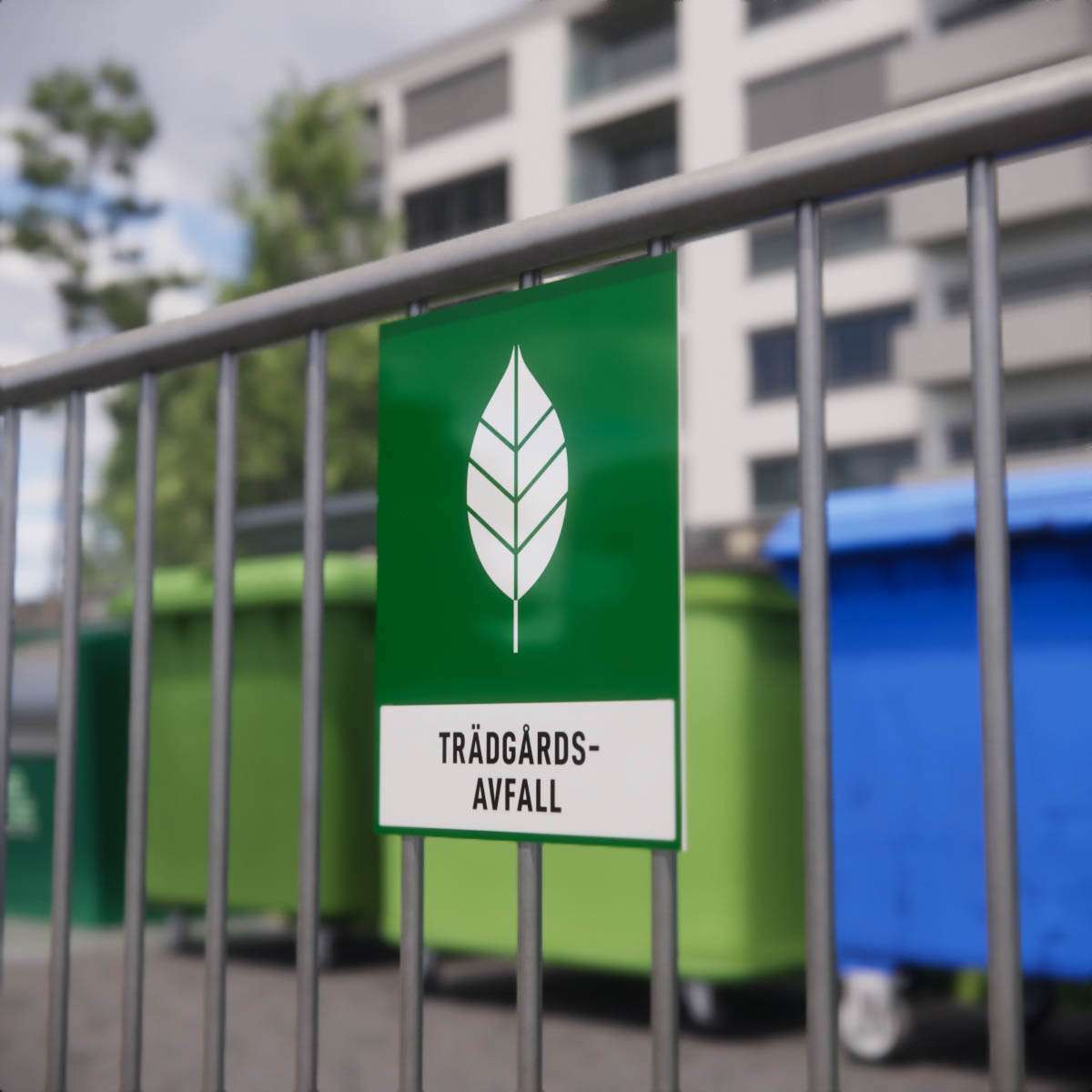 Återvinningsskylt - Trädgårdsavfall - Nosico