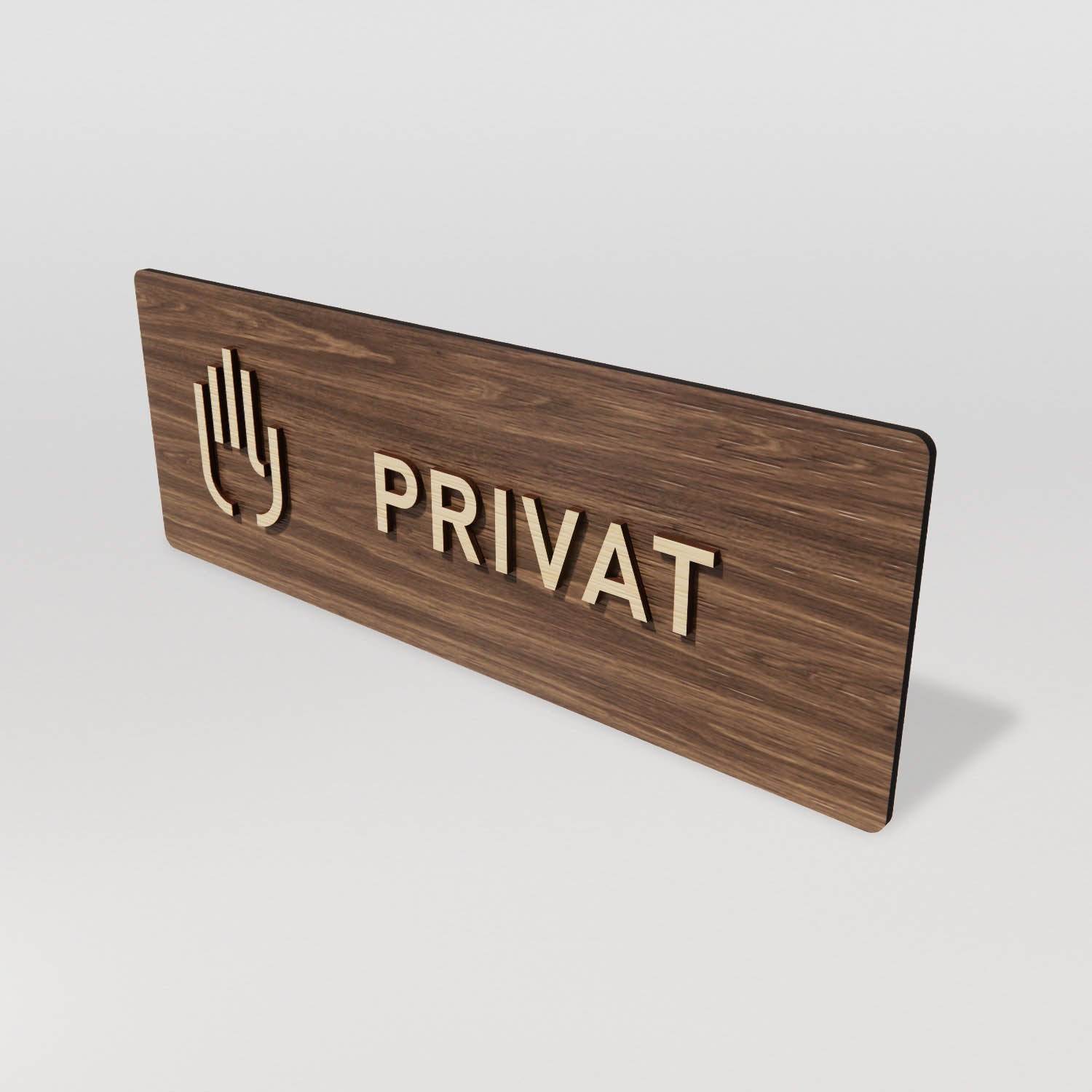 Skylt – Privat – Valnöt & Lindträ – WOOD - Nosico