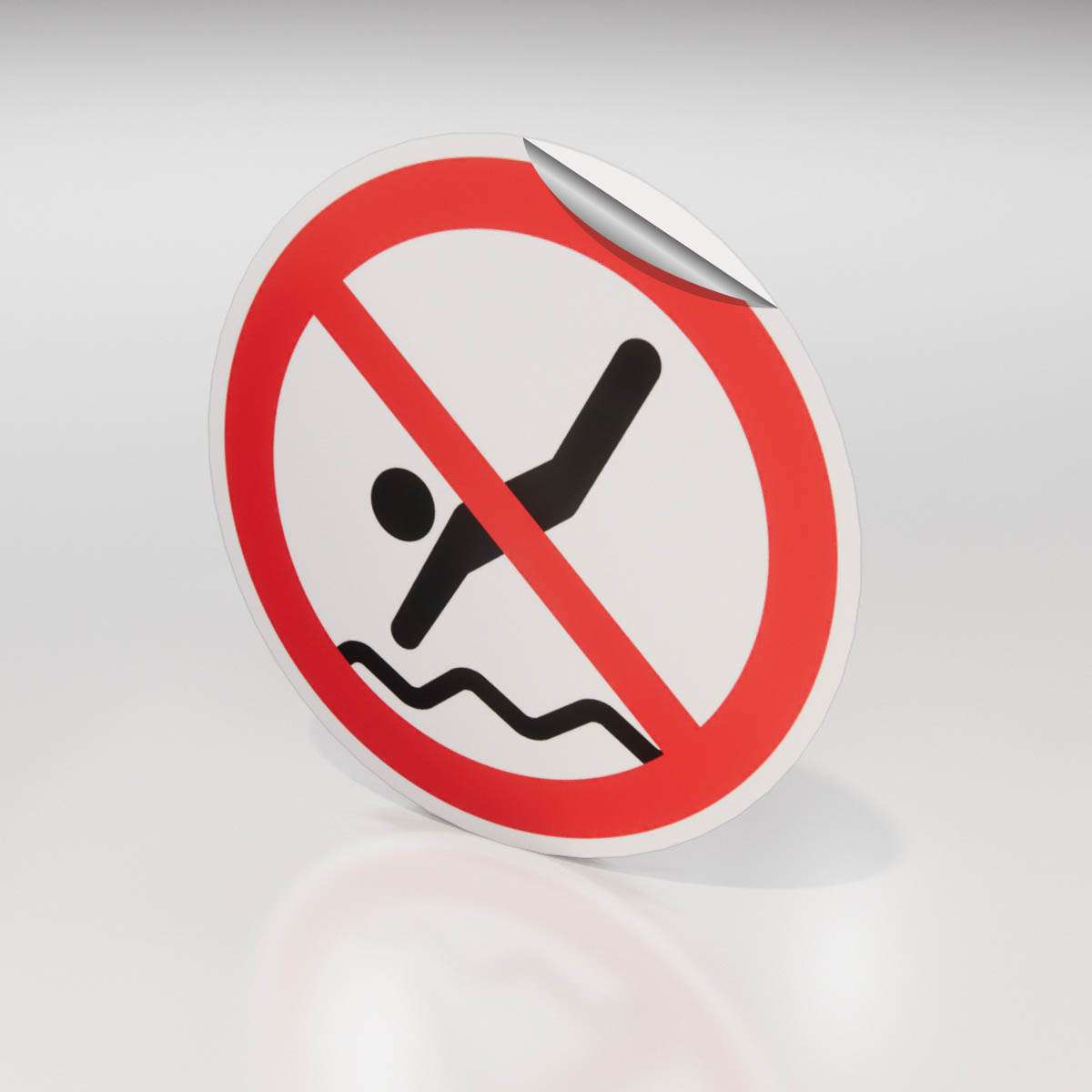 Förbudsdekal - Dykning förbjuden - Nosico