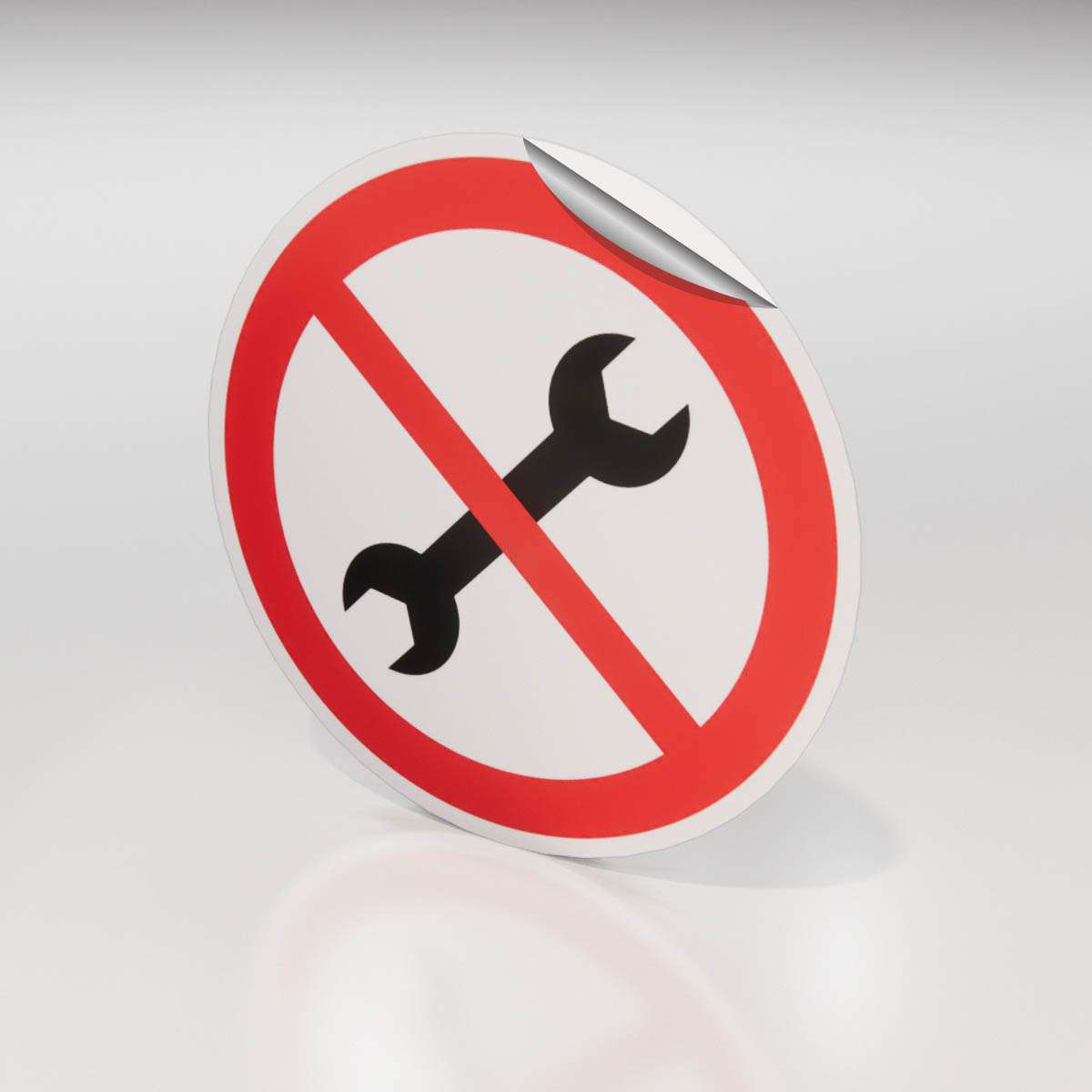 Förbudsdekal - Får inte servas av användaren - Nosico