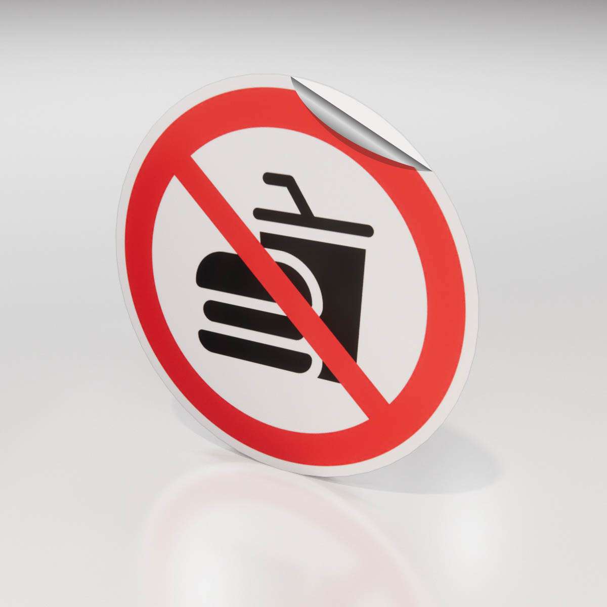 Förbudsdekal - Medhavd mat och dryck är förbjuden - Nosico