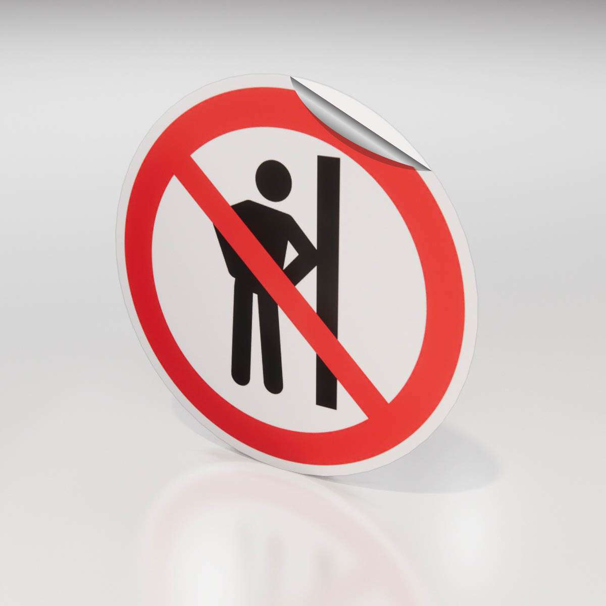 Förbudsdekal - Luta dig ej här - Nosico