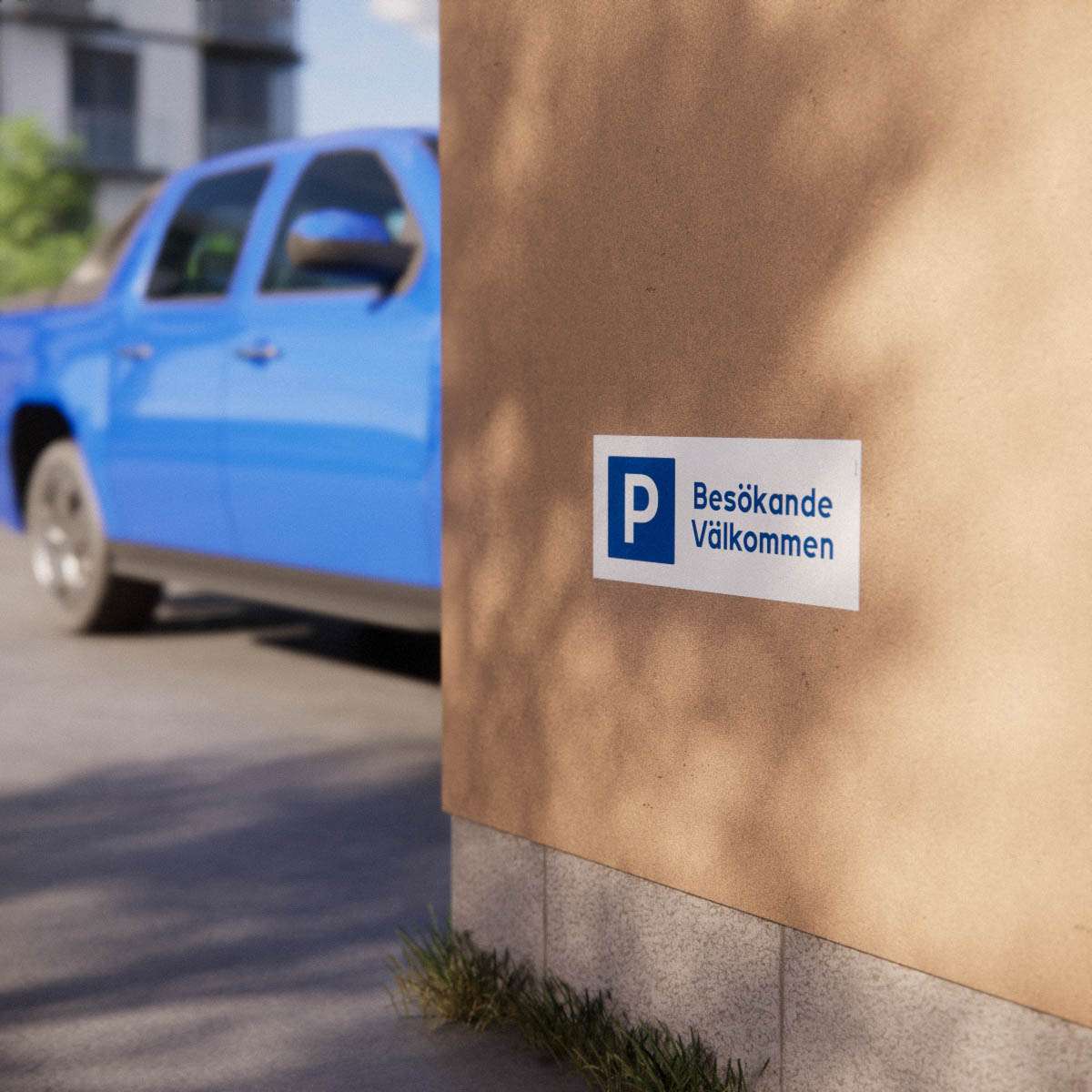 Parkeringsskylt - Besökande Välkommen - Nosico