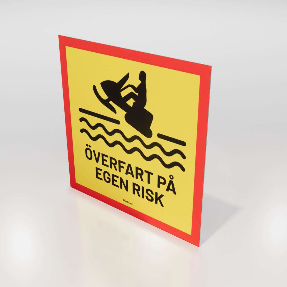 Skoterskylt - Led över is - Nosico