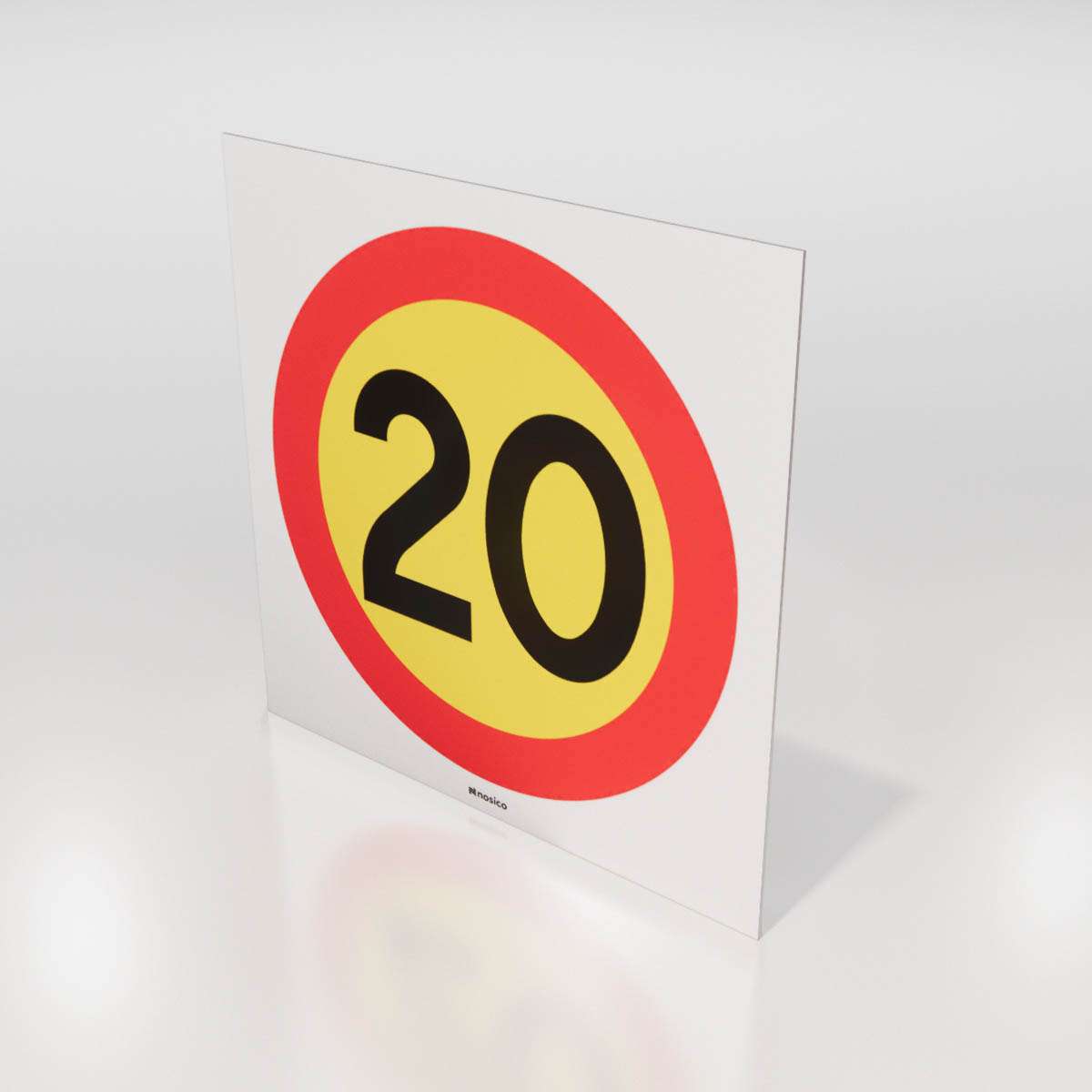 Skoterskylt - Hastighetsskylt 20 - Nosico