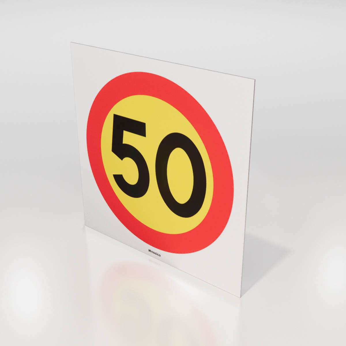 Skoterskylt - Hastighetsskylt 50 - Nosico