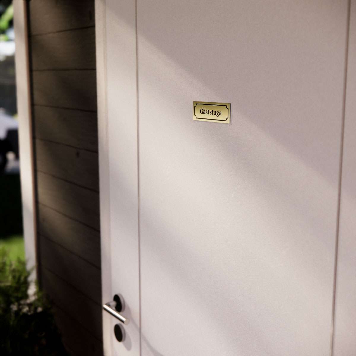 Märkskylt - Gäststuga - Nosico