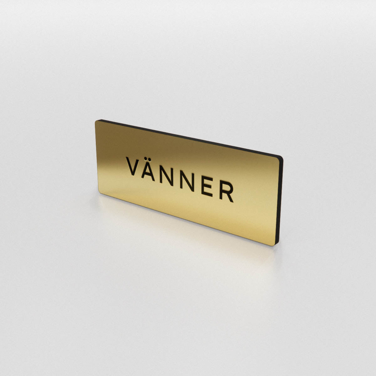 Handduksskylt - Vänner i gravyrplast - Nosico