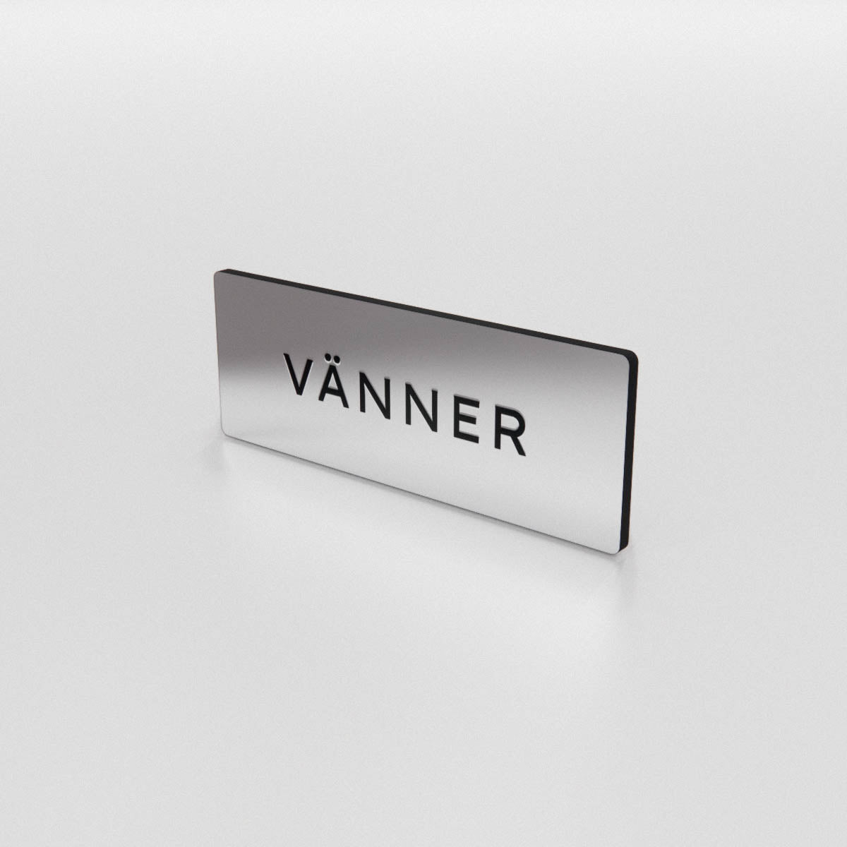 Handduksskylt - Vänner i gravyrplast - Nosico