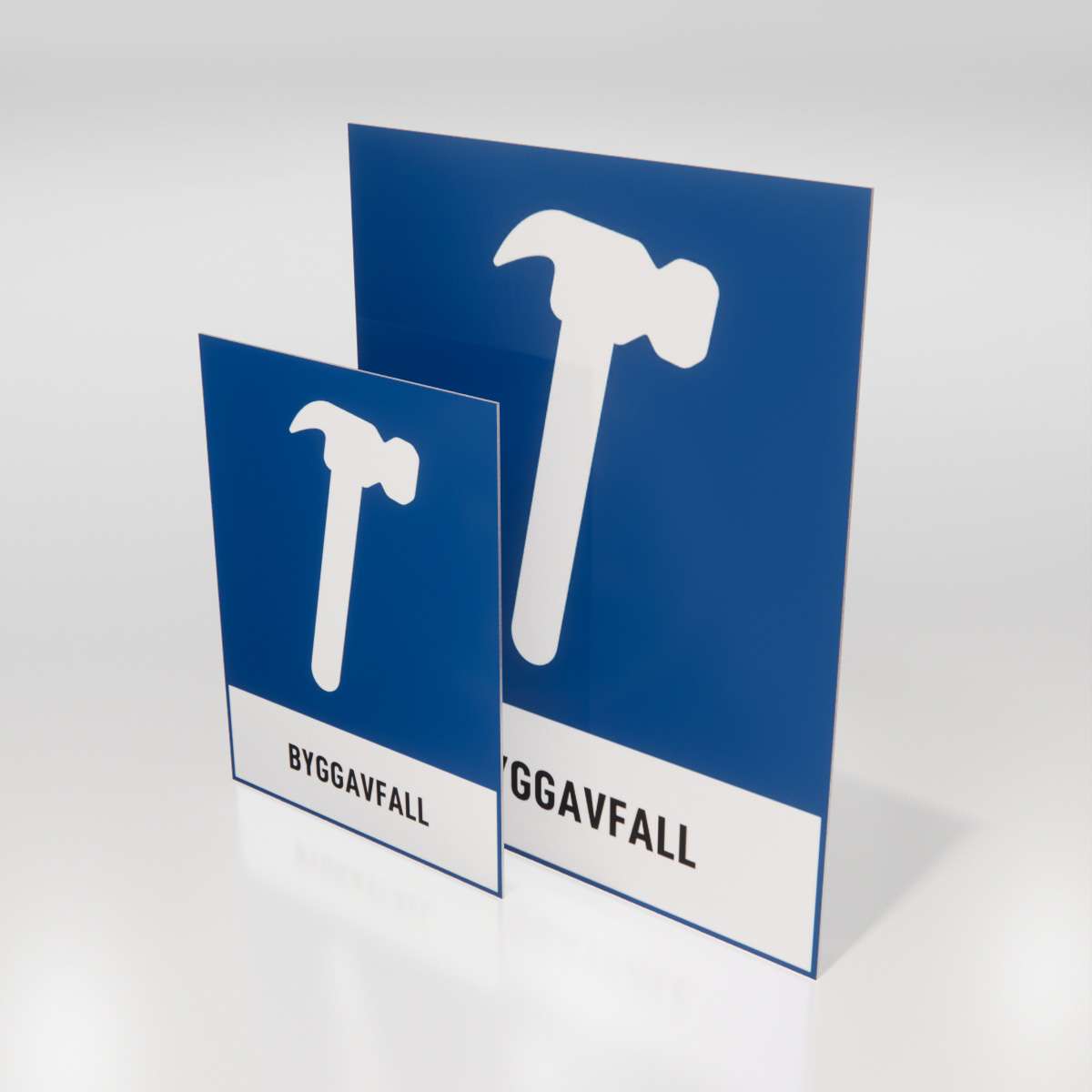 Återvinningsskylt - Byggavfall - Nosico