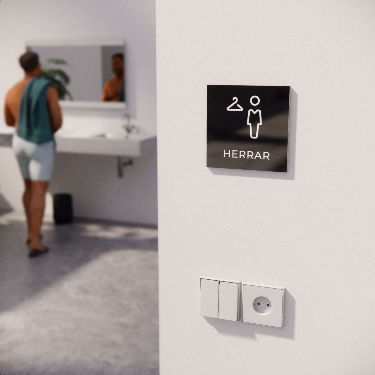 Hänvisningsskylt - Herrar - Nosico