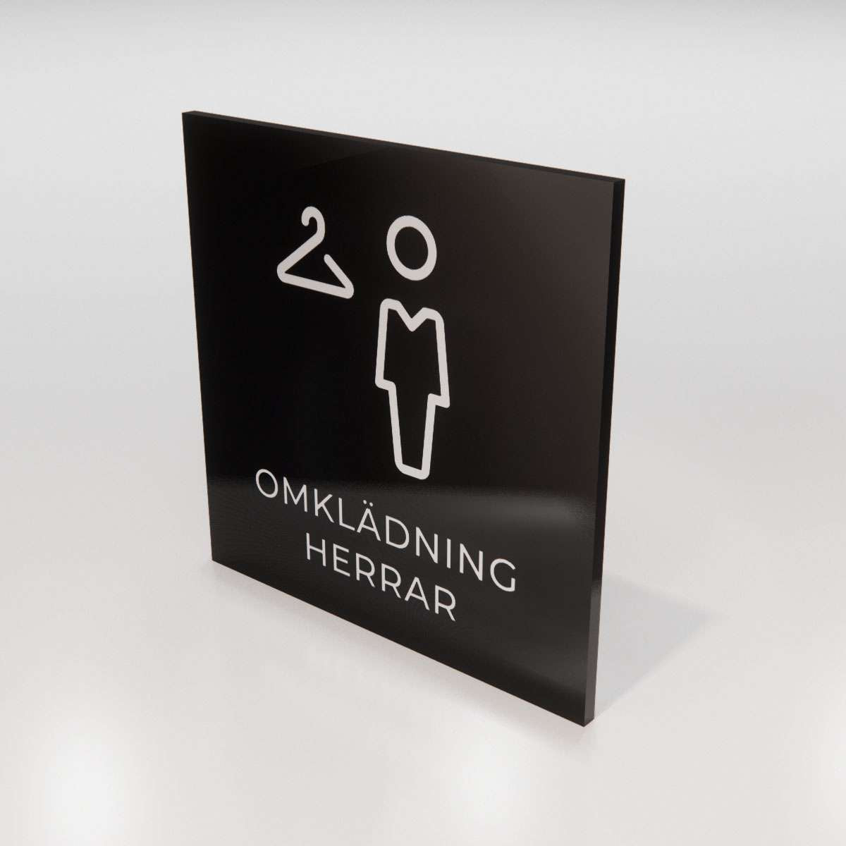 Hänvisningsskylt - Omklädning Herrar - Nosico