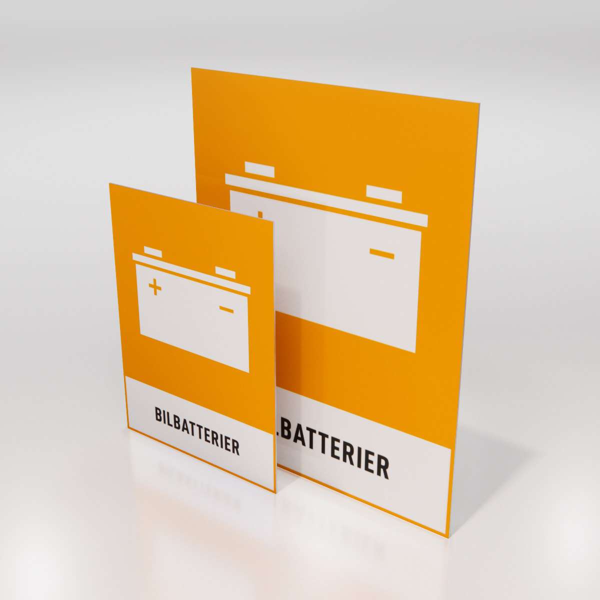 Återvinningsskylt - Bilbatterier - Nosico