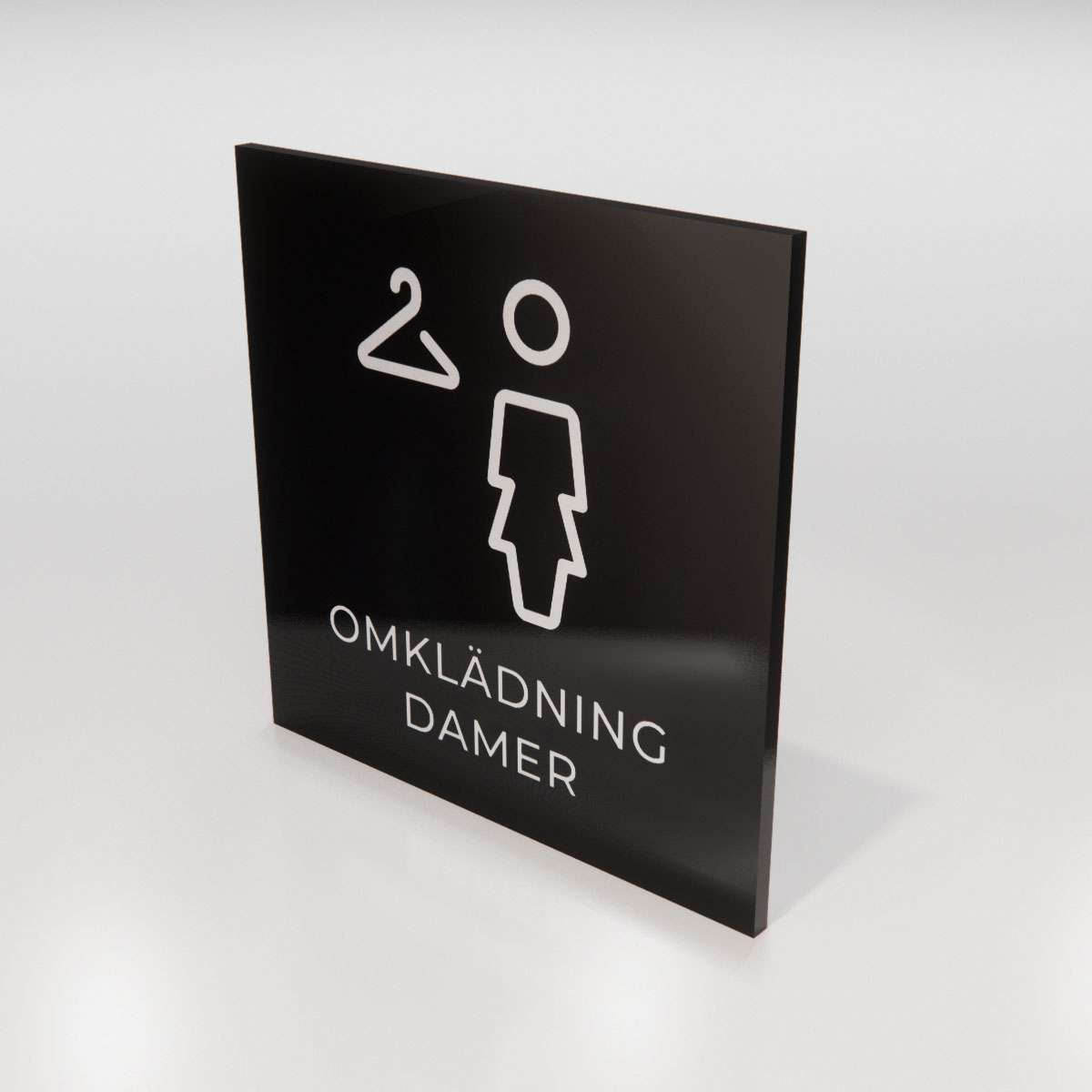 Hänvisningsskylt - Omklädning Damer - Nosico