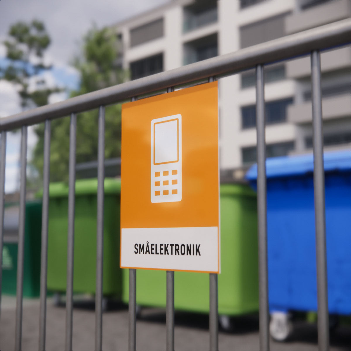 Återvinningsskylt - Småelektronik - Nosico