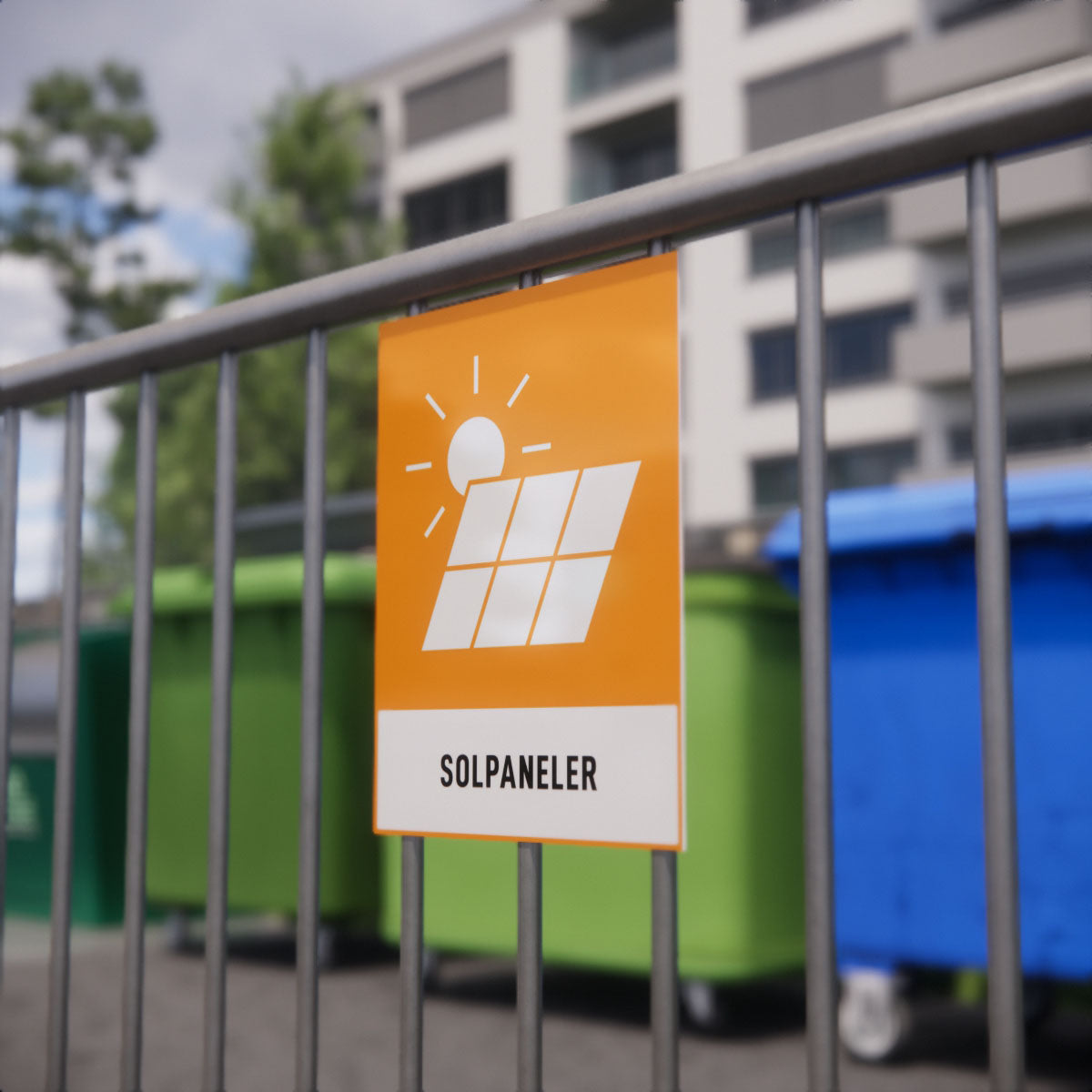 Återvinningsskylt - Solpaneler - Nosico