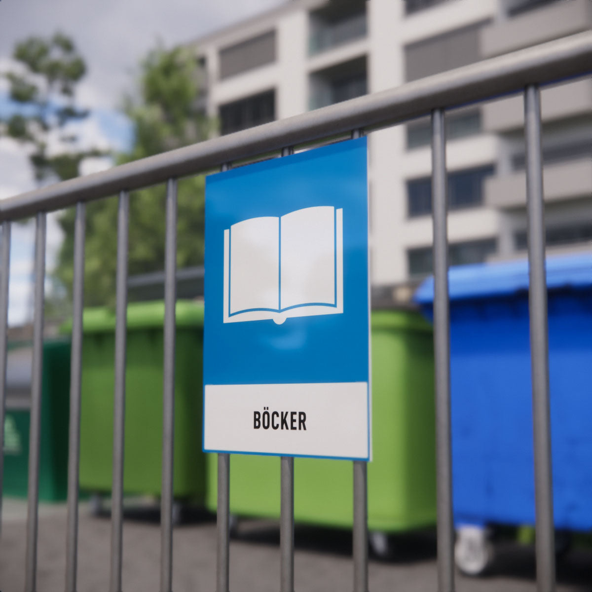 Återvinningsskylt - Böcker - Nosico