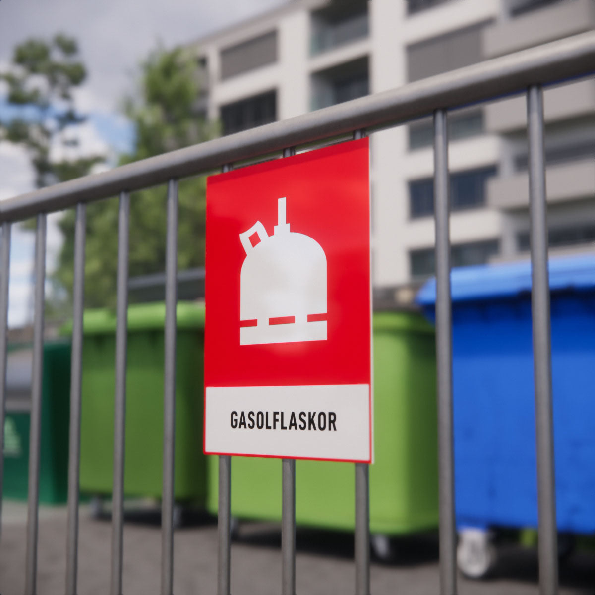 Återvinningsskylt - Gasolflaskor - Nosico