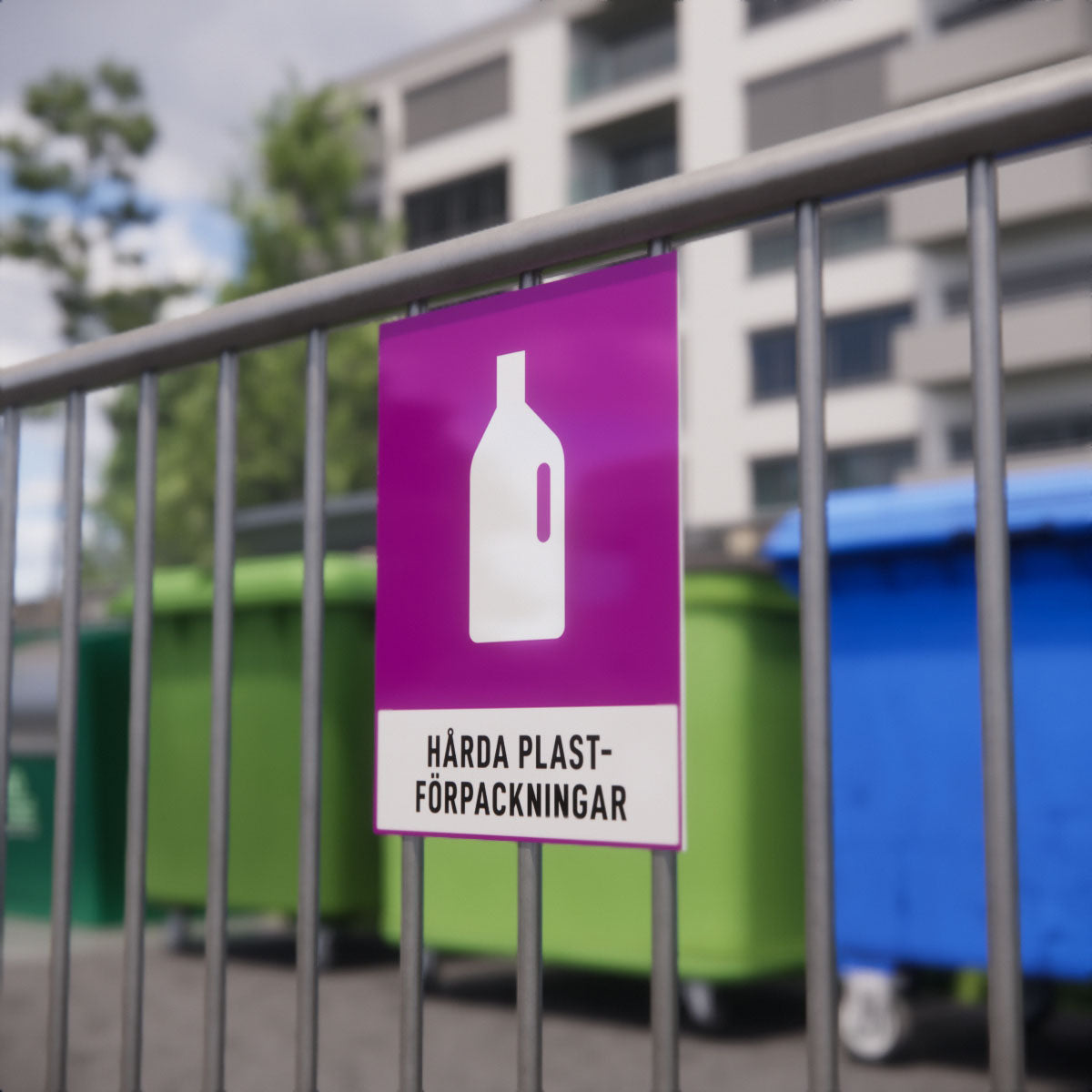 Återvinningsskylt - Hårda plastförpackningar - Nosico