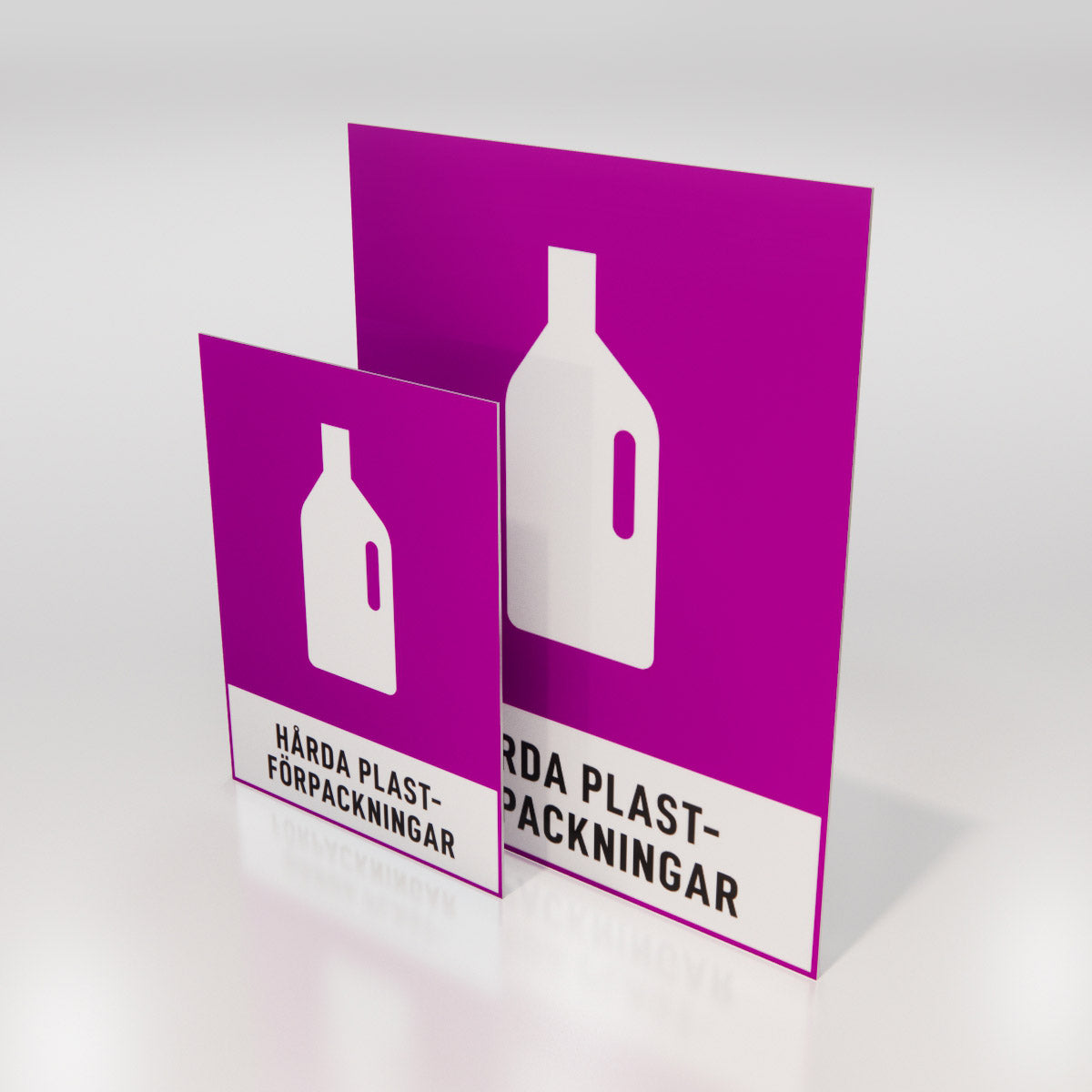 Återvinningsskylt - Hårda plastförpackningar - Nosico