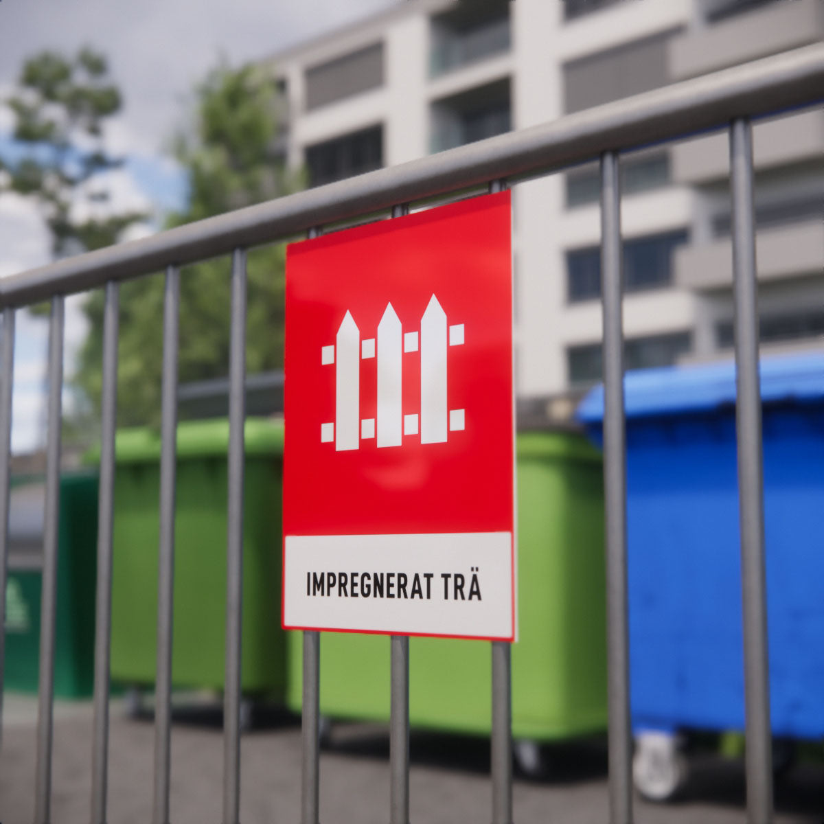 Återvinningsskylt - Impregnerat trä - Nosico