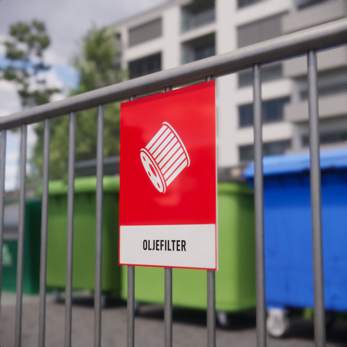 Återvinningsskylt - Oljefilter - Nosico