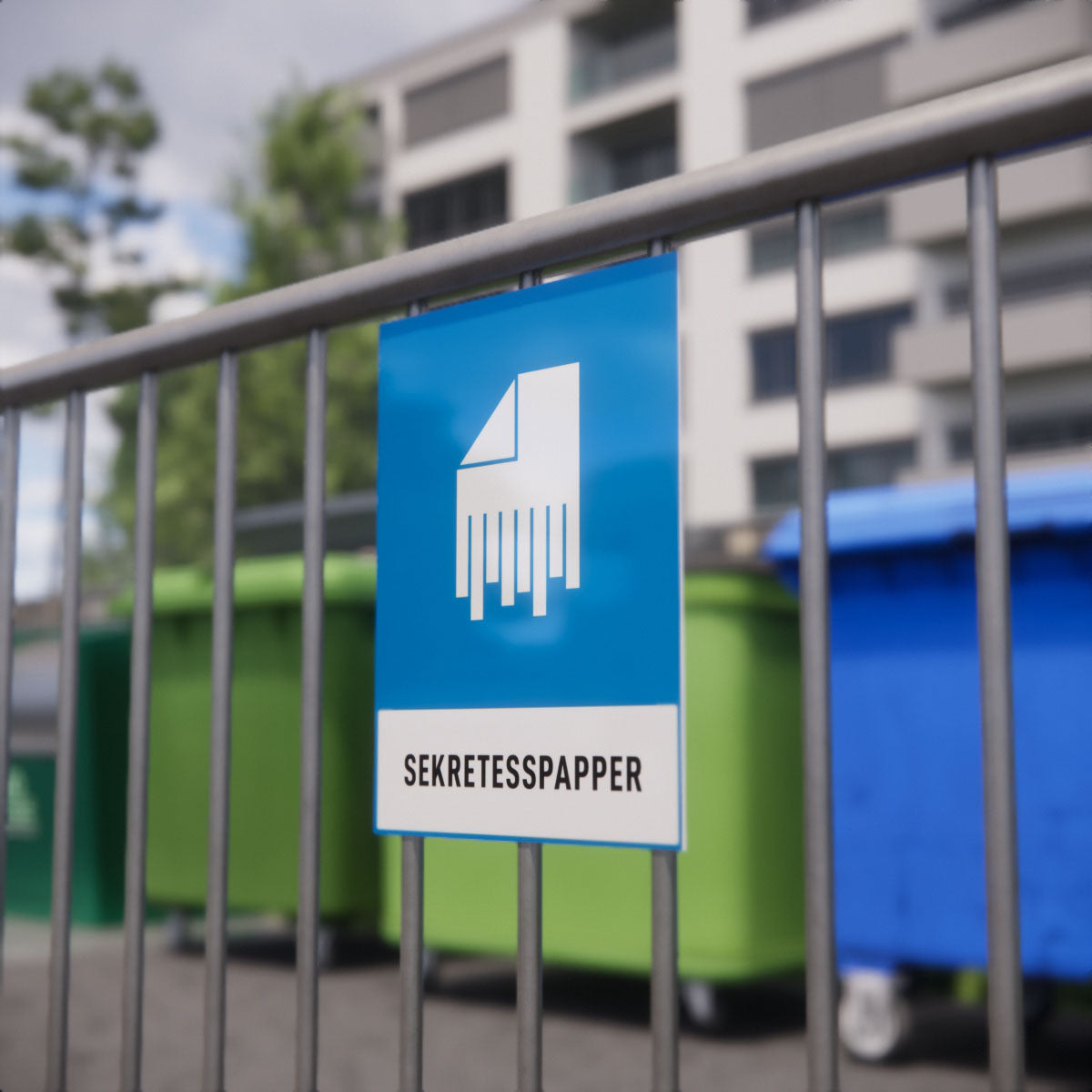 Återvinningsskylt - Sekretesspapper - Nosico