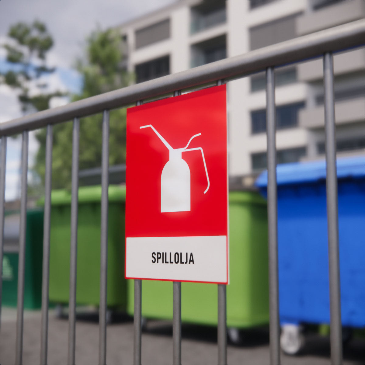 Återvinningsskylt - Spillolja - Nosico