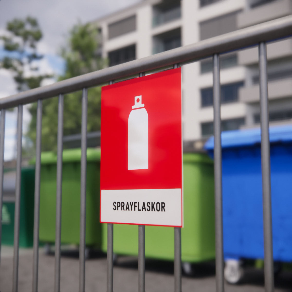 Återvinningsskylt - Sprayflaskor - Nosico