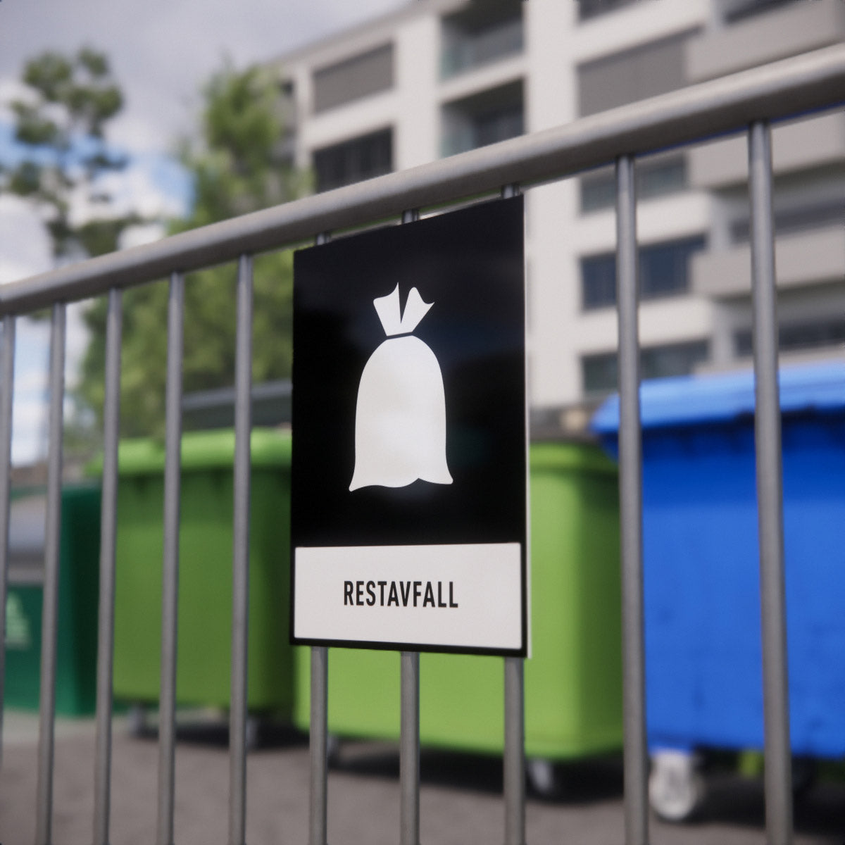 Återvinningsskylt - Restavfall - Nosico