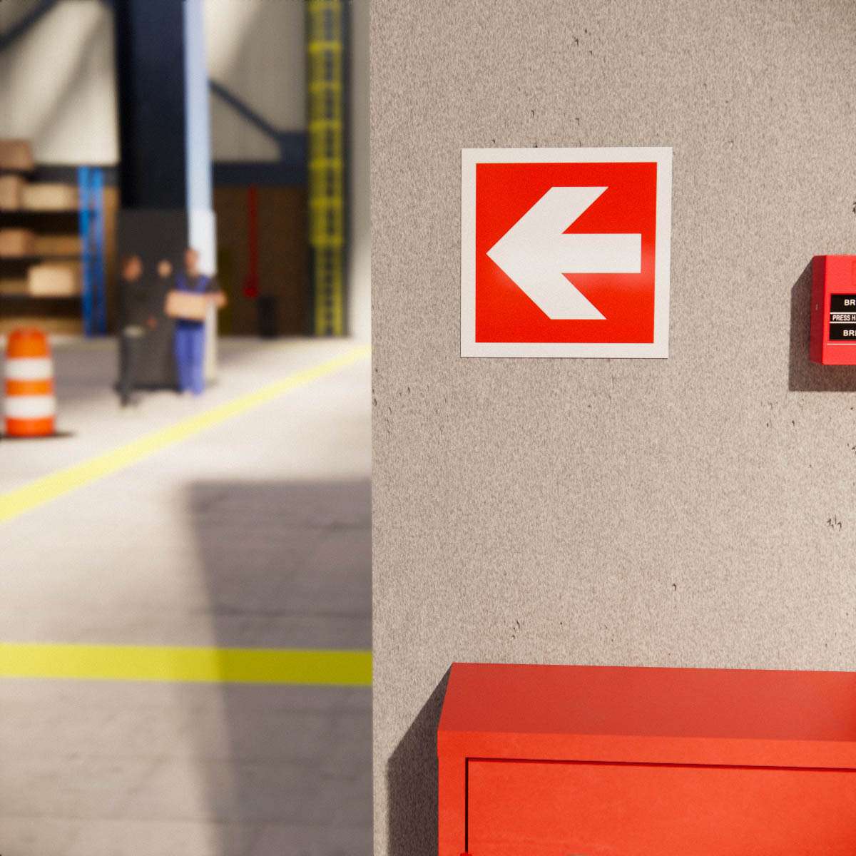 Brandskylt - Riktningspil - Nosico