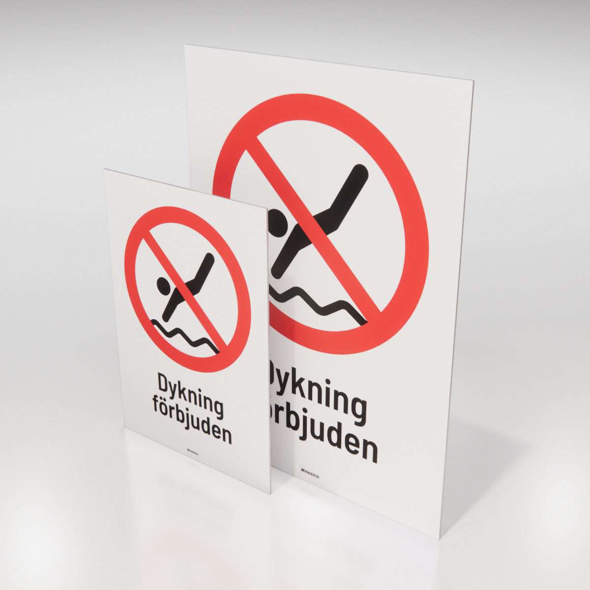 Förbudsskylt - Dykning - Nosico
